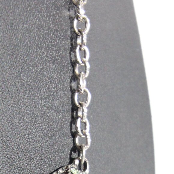 NWT Chico's Silver Tone Necklace with a Large Green Rhinestone - Picture 5 of 8